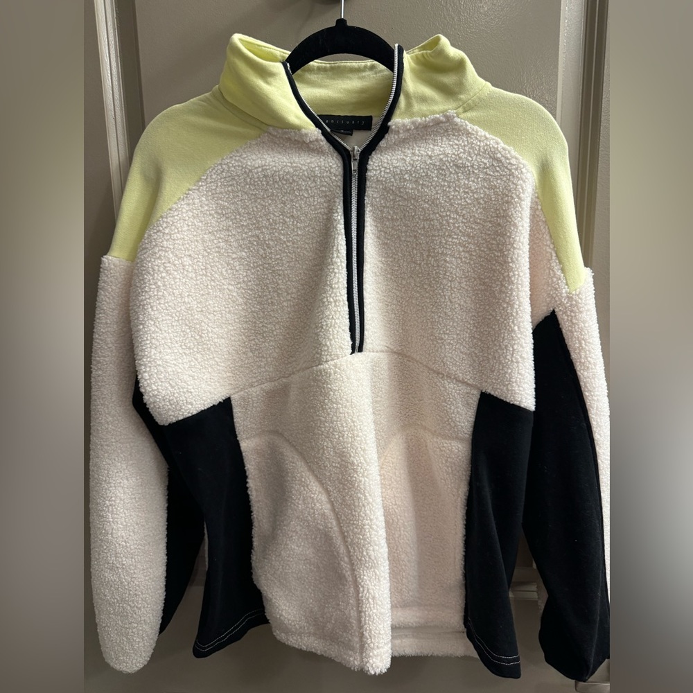 Mixed media Sherpa jacket